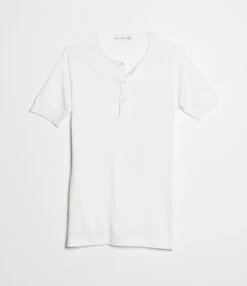 Merz B. Schwanen 103 Short Sleeve Henley - White
