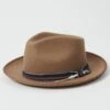 Stetson 2198134-73 Denim Band Fedora Hat - Tan -Hartford Sale Store 2198134 73 DENIMBANDFEDORAHAT TAN1