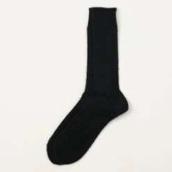 Anonymous Ism Mohair Rib Crew Sock - Black