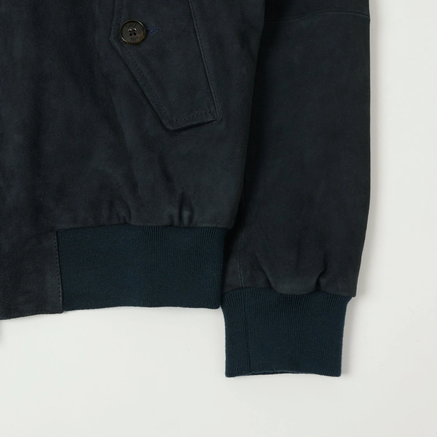Baracuta G9 Suede Harrington Jacket - Navy 5 Baracuta G9 Suede Harrington Jacket - Navy - Image 3