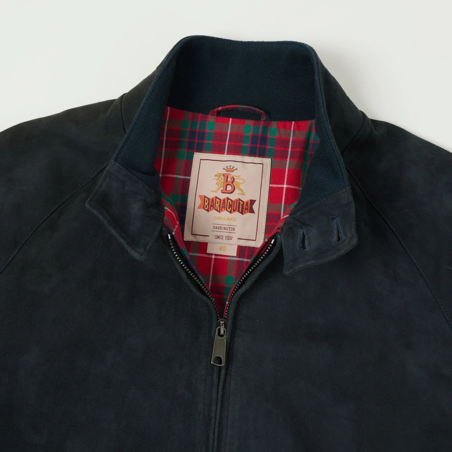 Baracuta G9 Suede Harrington Jacket - Navy 4 Baracuta G9 Suede Harrington Jacket - Navy - Image 2