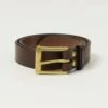 Barnes & Moore 'Garrison' Oak Bark Leather Belt - Conker/Brass -Hartford Sale Store BARNESANDMOORE GARRISONBELT CONKERBRASS