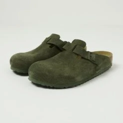 Birkenstock Boston Suede Leather Shoe - Thyme
