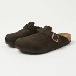 Birkenstock Boston Suede Leather Shoe - Mocha