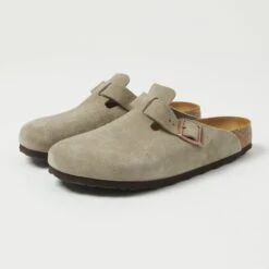 Birkenstock Boston Suede Leather Shoe - Taupe