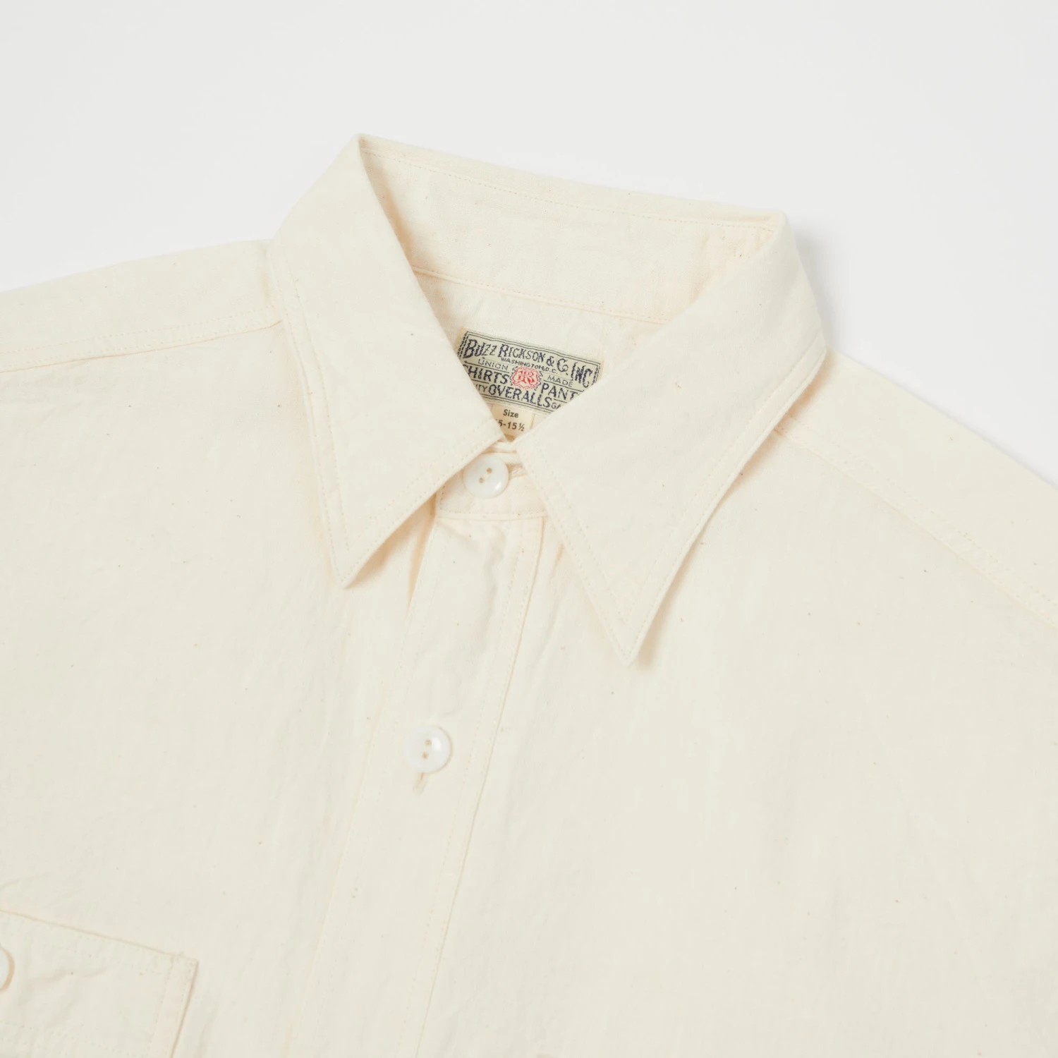 Buzz Rickson's S/S Chambray Shirt - White 4 Buzz Rickson's S/S Chambray Shirt - White - Image 2