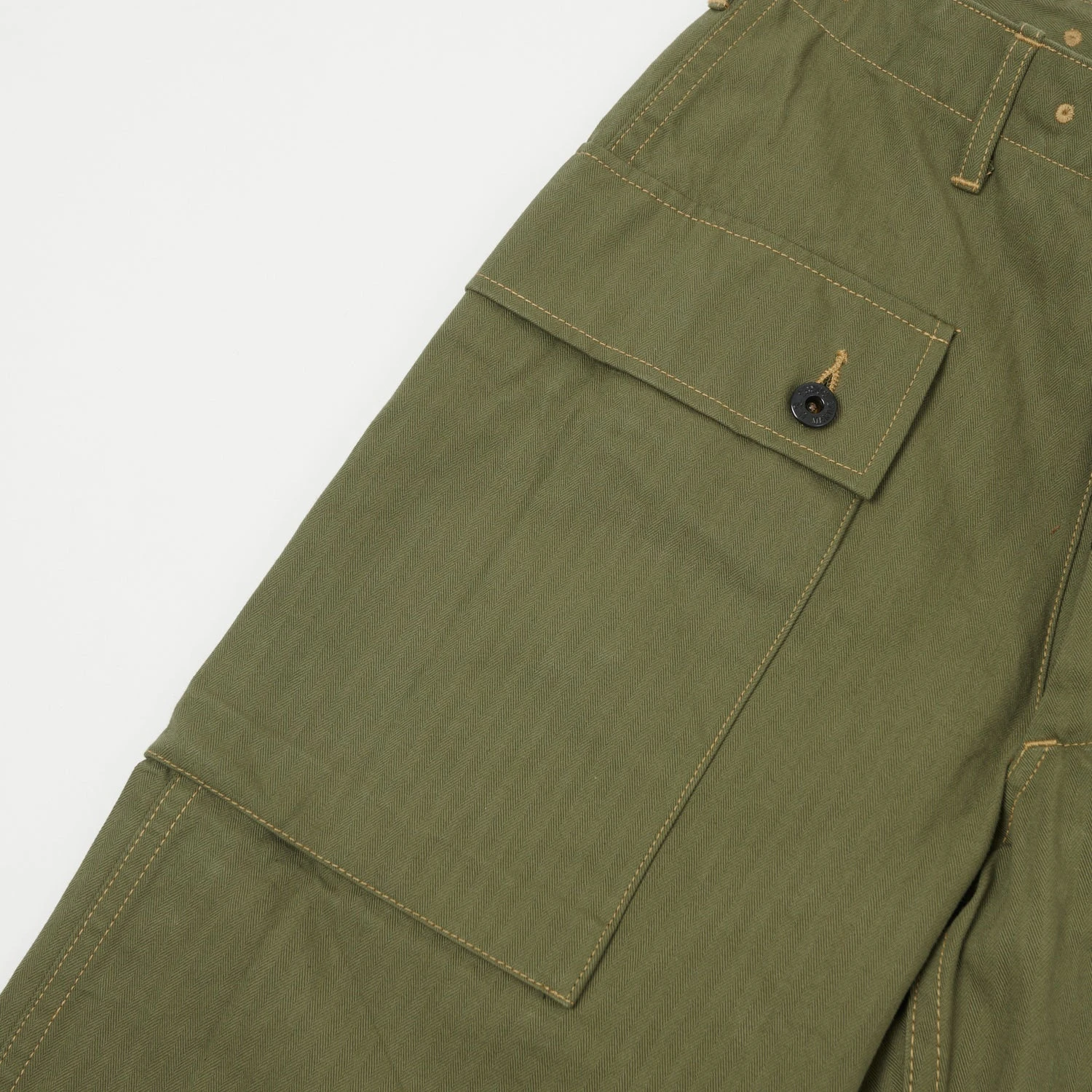 Buzz Rickson's U.S. Marine Corps Herringbone Pants - Olive 7 Buzz Rickson's U.S. Marine Corps Herringbone Pants - Olive - Image 5