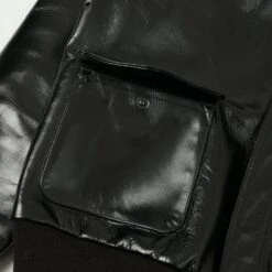 Buzz Rickson's X William Gibson A-2 Rough Wear Leather Flight Jacket - Black -Hartford Sale Store BUZZRICKSONS WILLIAMGIBSONA 2LEATHER BLACK4