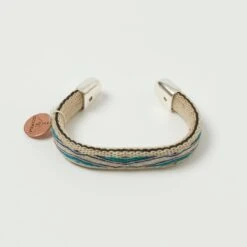 Chamula Bendable Horsehair Bracelet - White/Blue/Turquoise