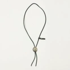 Yuketen Leather Bolo Tie W/Concho - Black