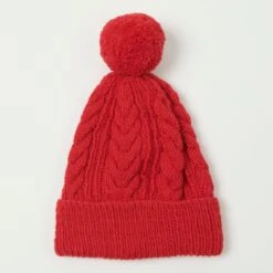 Chamula Fisherman Double Cuff Cap - Raspberry