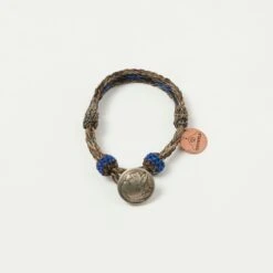 Chamula Horsehair Concho Bracelet - Brown/Blue