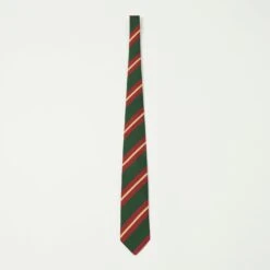Drake's Sandwich Stripe Mogador Tie - Green/Red