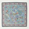 Drake's Floral Mughal Wool/Silk Bandana - Navy/Blue/Magenta