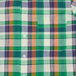 Drake's Madras Button Down Pocket Shirt - Green/Orange/Blue -Hartford Sale Store DRAKES MADRASPOCKETSHIRT GRNORABLU4
