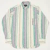 Drake's Striped Linen Cotton Summer Shirt - Purple/Ecru/Green -Hartford Sale Store DRAKES STRIPEDLINENSUMMERSHIRT 1