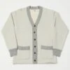 Dubbleworks Striped Sweat-Cardigan - Grey