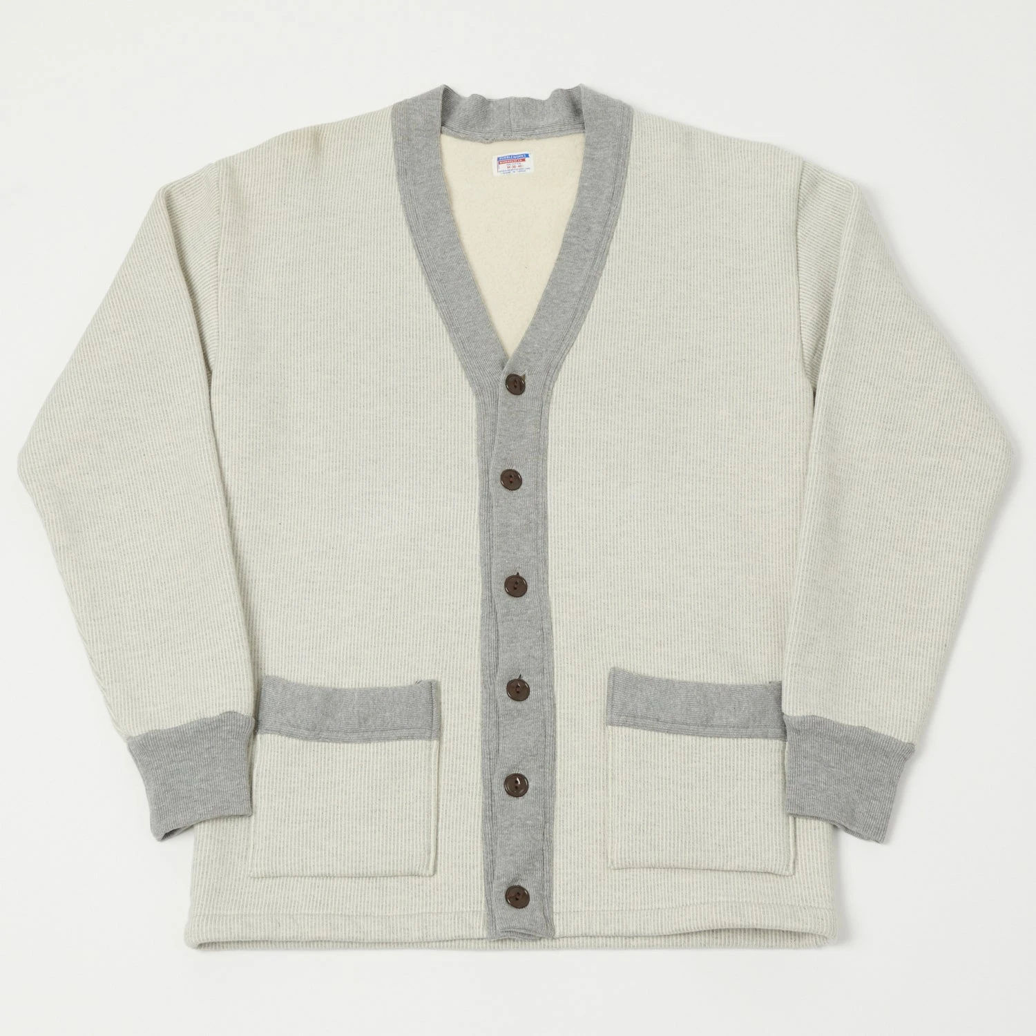 Dubbleworks Striped Sweat-Cardigan - Grey 3 Dubbleworks Striped Sweat-Cardigan - Grey