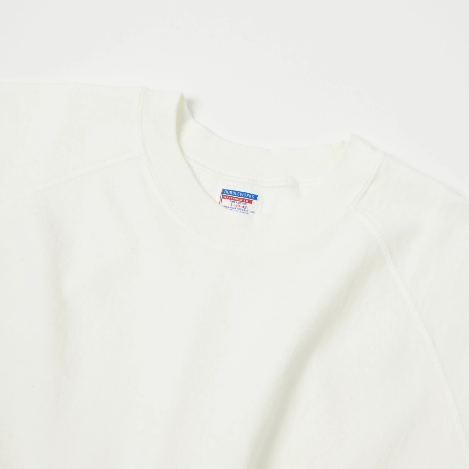 Dubbleworks Plain Style Off Cut Sweatshirt - Off White 4 Dubbleworks Plain Style Off Cut Sweatshirt - Off White - Image 2