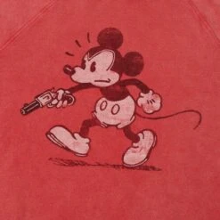 Flea-T 1950s Raglan 'Rebel Mickey' Sweatshirt - Red -Hartford Sale Store FLEAT BWMICKYGUNSWEAT 3