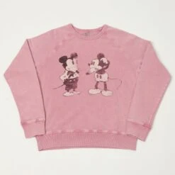 Flea-T 1950s Raglan 'Mickey Evolution' Sweatshirt - Pink