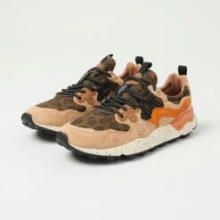 Flower Mountain Yamano 3 Suede/Nylon/Animal Sneaker - Beige/Brown