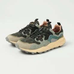 Flower Mountain Yamano 3 Suede/Nylon Sneaker - Anthracite/Green