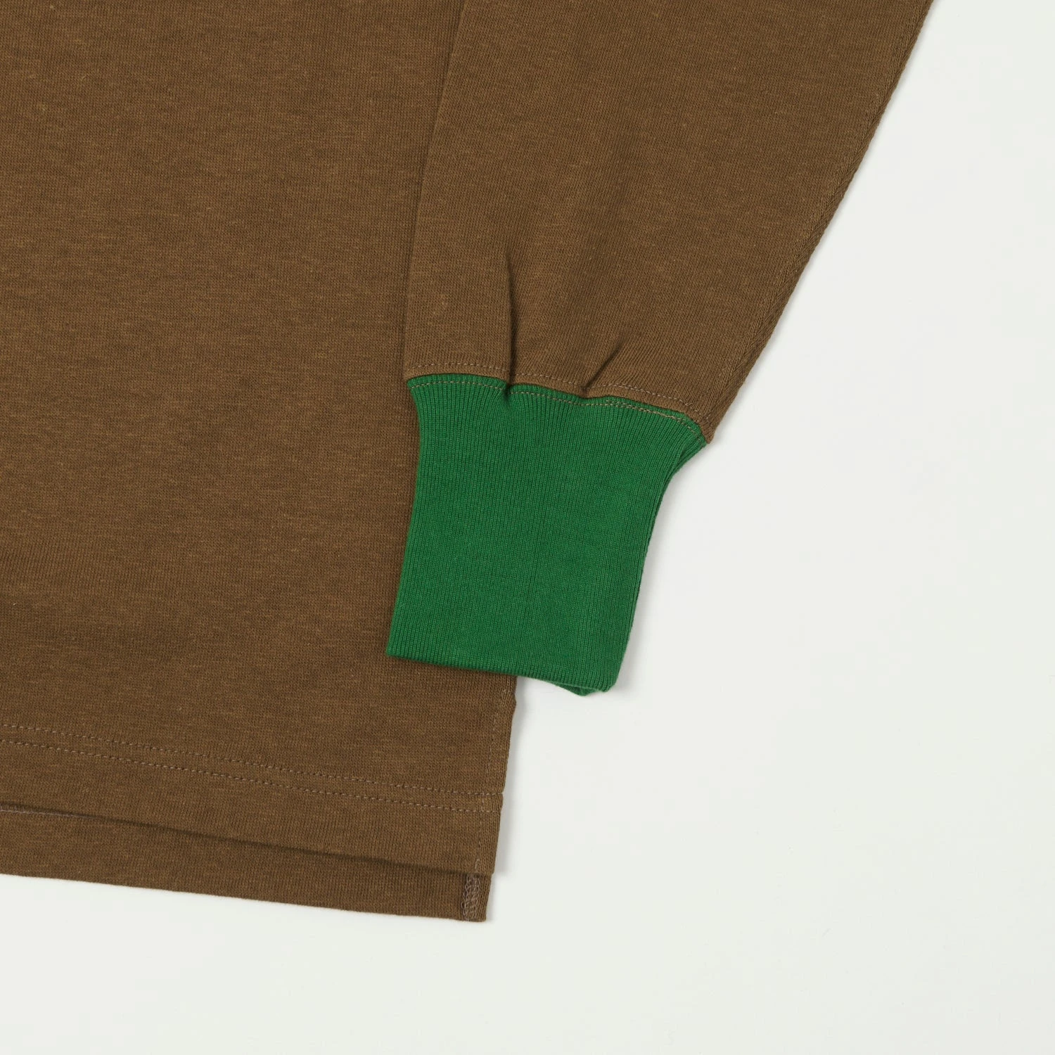 Freewheelers Henley Neck Long Sleeve Shirt - Brown/Tarf Green 5 Freewheelers Henley Neck Long Sleeve Shirt - Brown/Tarf Green - Image 3