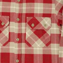 Freewheelers & Co 'Nomad' Plaid Work Shirt - Orange Red/Grey -Hartford Sale Store FREEWHEELERS 2433001NOMADPLAIDSHIRT 9
