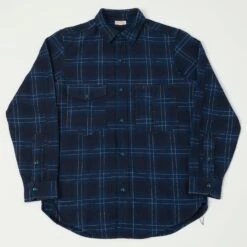 Freewheelers 'Blystone' Mechanic Shirt - Dark Venetian Blue/Navy