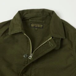 Freewheelers Deck Worker Jacket - Dark Khaki Green -Hartford Sale Store FREEWHEELERS DECKWORKERJACKET DARKKHAKIGREEN5