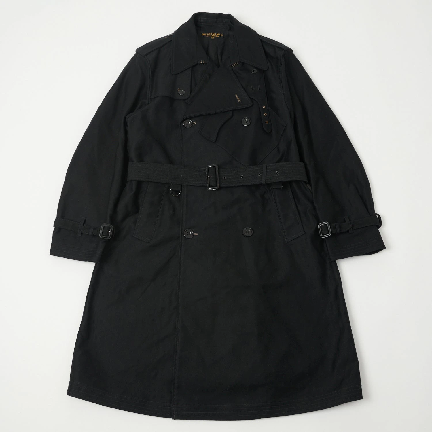Freewheelers Gifford Trench Coat - Deep Black 3 Freewheelers Gifford Trench Coat - Deep Black