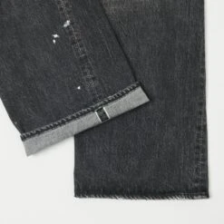 Full Count 0105BKHW 13.7oz Wide Straight Jean - Black Splatter Dartford Wash -Hartford Sale Store FULLCOUNT 0105BKHWJEANS BLACK2
