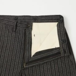 Full Count 1128 Schonherr Weaving Cloth Farmers Trouser - Charcoal Stripe -Hartford Sale Store FULLCOUNT 1128TROUSERS CHARCOAL5