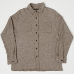 Full Count 4057 Wool Linen Fulling Shirt - Brown