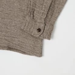 Full Count 4057 Wool Linen Fulling Shirt - Brown -Hartford Sale Store FULLCOUNT 4057WOOLLINENFULLINGSHIRT BROWN2