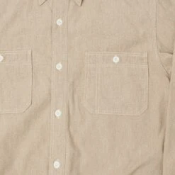 Full Count 4064 6oz 'Archaic' Chambray Shirt - Covert -Hartford Sale Store FULLCOUNT 4064ARCHAICCHAMBRAYSHIRT COVERTBEIGE3