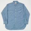 Full Count 4090 1930s Triple Stitch Chambray Shirt - Blue -Hartford Sale Store FULLCOUNT 40901930STRIPLESTITCHSHIRT 4