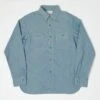 Full Count 4810-22 5oz Original Selvedge Chambray Shirt - Light Blue -Hartford Sale Store FULLCOUNT 4810 155OZSELVEDGE SIZE38 BLUE