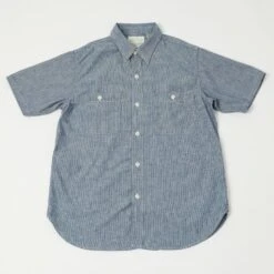 Full Count 4821-23 5oz S/S Stripe Chambray Shirt - Indigo Stripe