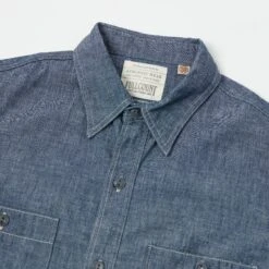 Full Count 4821 5oz Original Selvedge S/S Chambray Shirt - Indigo Blue -Hartford Sale Store FULLCOUNT 4821SSSHIRT INDIGOCHAMBRAY4