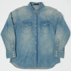 Full Count 4894HW Denim Western Shirt - Heavy Wash