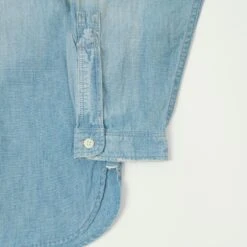 Full Count 4900HW Round Collar Pullover Chambray Shirt - Blue Heavy Wash -Hartford Sale Store FULLCOUNT 4900HWROUNDCOLLARSHIRT BLUEHW3