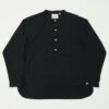Full Count 4900 Stand Collar Pullover Chambray Shirt - Black