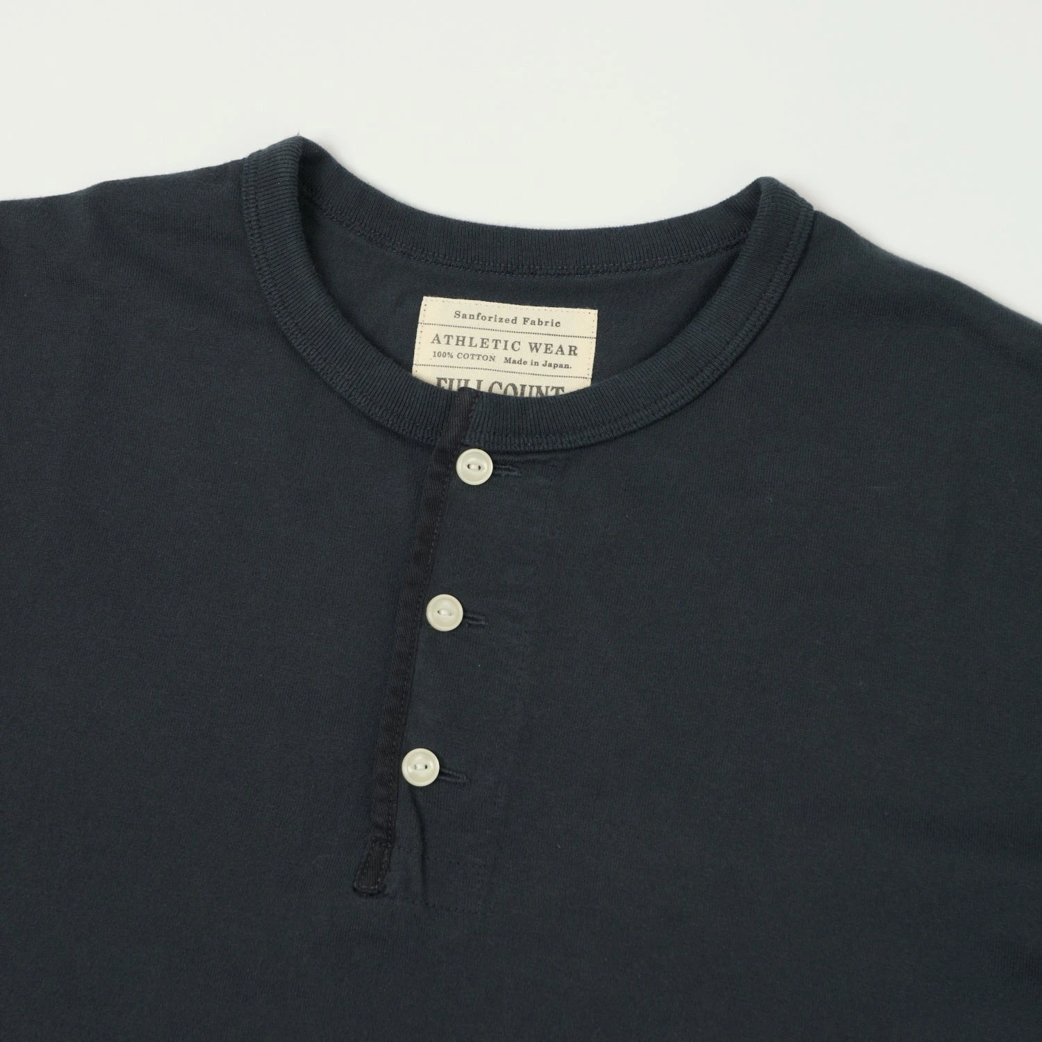 Full Count 5222LH Flat Seam Heavyweight Henley - Ink Black 4 Full Count 5222LH Flat Seam Heavyweight Henley - Ink Black - Image 2