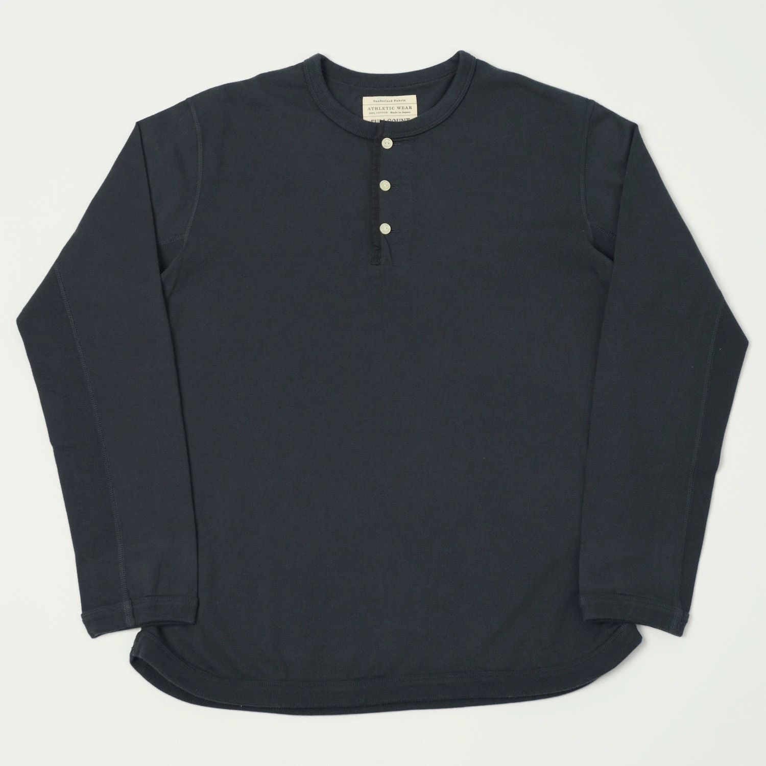 Full Count 5222LH Flat Seam Heavyweight Henley - Ink Black 3 Full Count 5222LH Flat Seam Heavyweight Henley - Ink Black