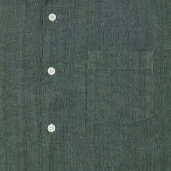 Hartford 'Palm' Camp Collar Linen Shirt - Green -Hartford Sale Store HARTFORD 9 249f8977 2e05 4586 a43d 7a583df432b5