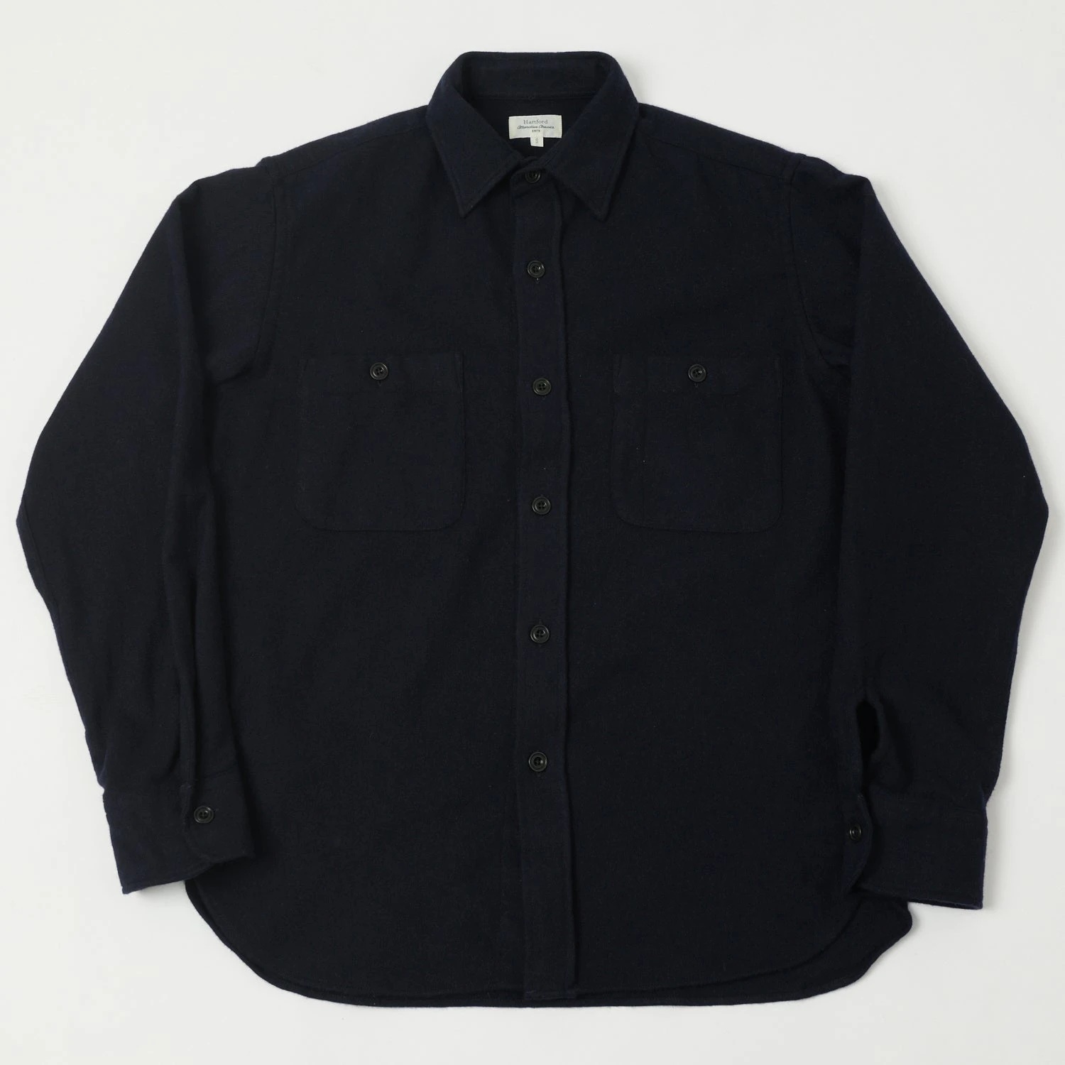 Hartford 'Percey' Wool Shirt - Navy 3 Hartford 'Percey' Wool Shirt - Navy