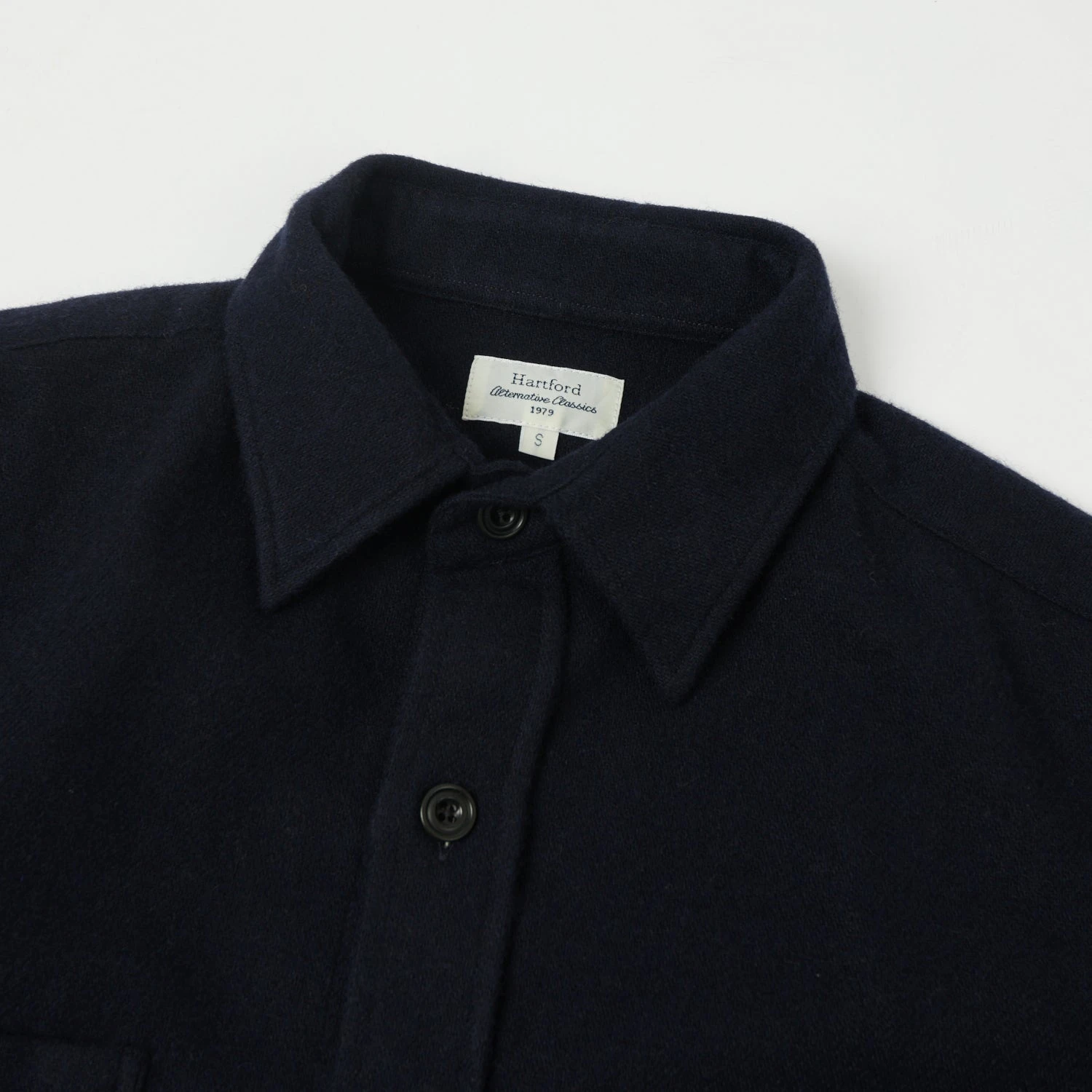 Hartford 'Percey' Wool Shirt - Navy 4 Hartford 'Percey' Wool Shirt - Navy - Image 2