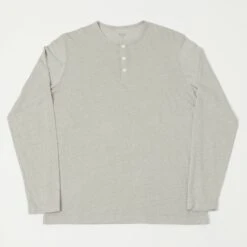 Hartford Linen Long Sleeve Henley Tee - Stone
